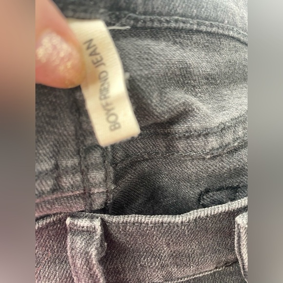 RAG & BONE Boyfriend Distressed Black Denim Jeans - Picture 8 of 8